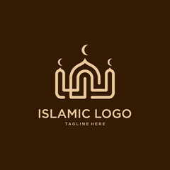 Luxury Islamic Mosque Logo Design Template