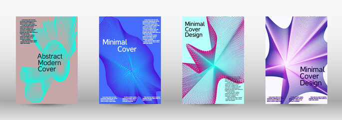 A set of modern abstract covers. Creative backgrounds from abstract lines to create a fashionable abstract cover, banner, poster, booklet.