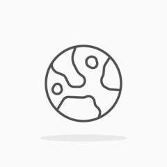 Earth icon. Editable Stroke and pixel perfect. Outline style. Vector illustration. Enjoy this icon for your project.