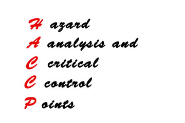 HACCP - Hazard Analysis and Critical Control Points acronym, concept background
