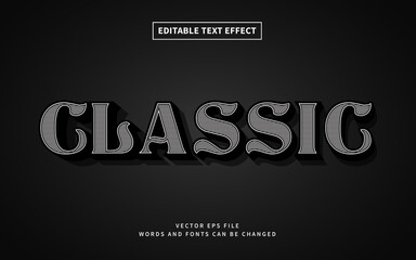 Classic text effect. Vintage font effect style perfect for  logotype, heading of book, poster or movie title
