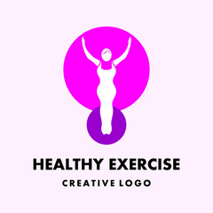 Gymnastic Logo, gymnastics logo template, gym. logo for a healthy gymnastics group or community. silhouette of woman body and gym ball