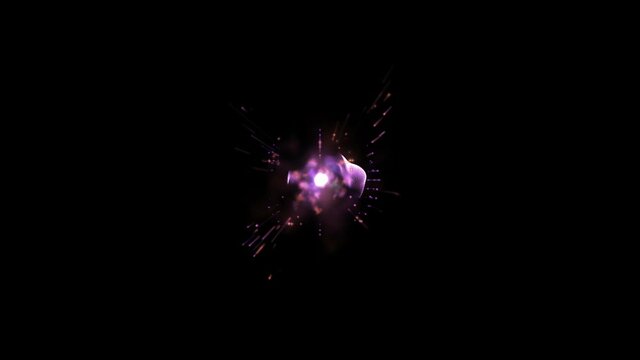 Looping animation of an elementary particle of standard model. Neutrino spinning with waves of energy. Quantum physics illustration.
