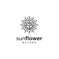sunflower bloom logo design, icon vector to download