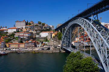 View of famous bridge in Porto