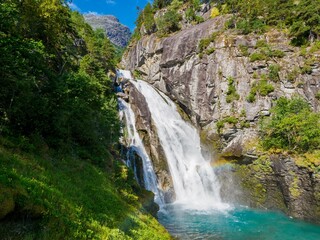 Glomnesfossen waterfalls near Segestad farm, Norway
