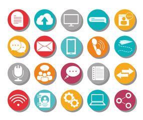 communication round icons