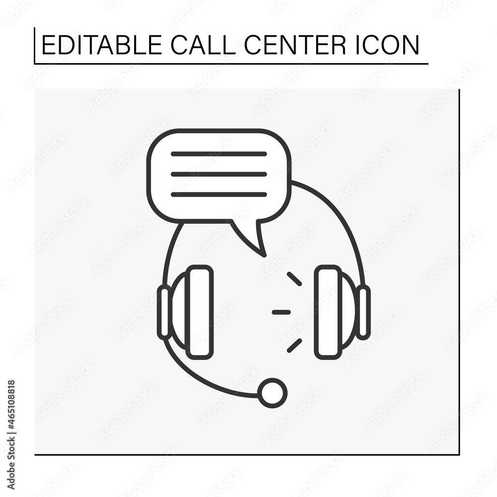 Poster communication line icon. client support hotline. headset for work. comment dialogue. call center con