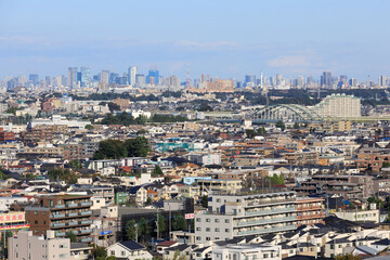 川崎市から望む東京タワー方面