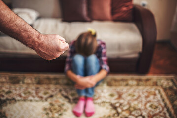 Fototapeta premium Family violence. Violence against children