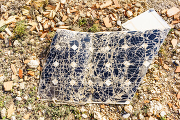 Damaged solar photovoltaic panel