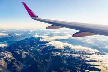 Obraz premium View from an airplane to fjords in Norway