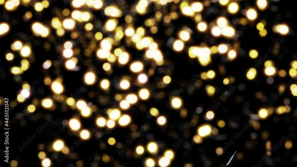 Aufkleber realistic looping defocused 3d animation of the golden confetti falling down rendered in uhd as moti