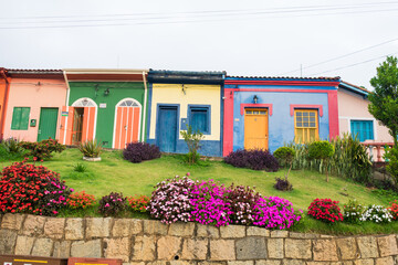 Colorful houses in the historic center of Sao Luiz do Paraitinga - Sao Paulo state, Brazil