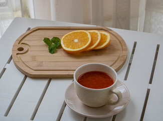 red tea with lemon