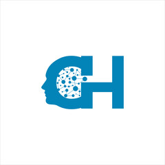Letter GH brain storming vector template