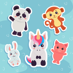 kawaii animals sticker