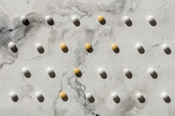 Pattern of pills on the table. Marble surface. Medicines. Stop COVID.