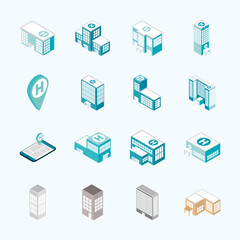 isometric hospital map