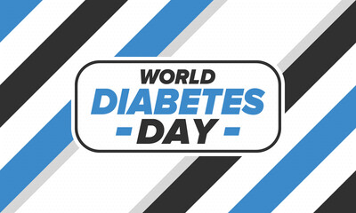 World Diabetes Day. Awareness Month in November. Blue circle symbol. Medical health care and prevention design. Poster, card, banner and background. Vector illustration