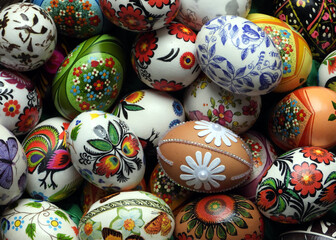 Easter Basket Hand Painted Eggs