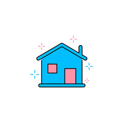 House Cleaning home icon vector