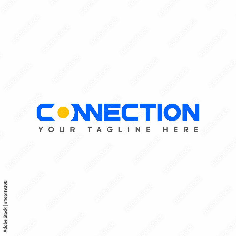 Poster Connection Black and Turquoise Uppercase Logo Design Template Elements. Connected linked c o n letters with negative space and dot. Connected linked nn letters. Modern Networking Logo Design Vector.