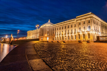 Russian Art Museum in St. Petersburg. Travel to St. Petersburg. Beautiful sights and old buildings - 465119691
