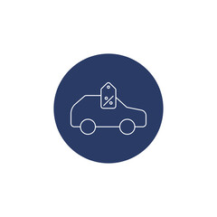 Auto sell discount icon vector in circle