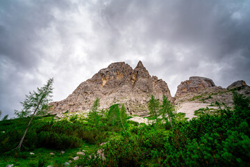 Hiking to the Rotwand Meadows in  South Tyrol.