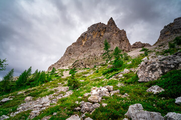 Hiking to the Rotwand Meadows in  South Tyrol.