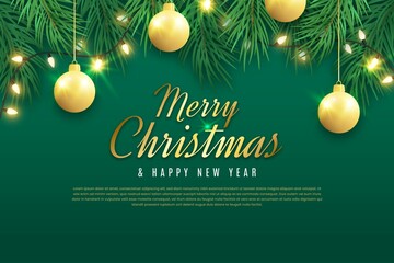 christmas background with glitter effect flat vector design illustration