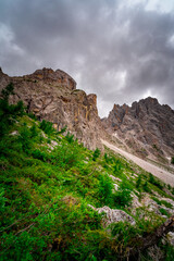 Hiking to the Rotwand Meadows in  South Tyrol.