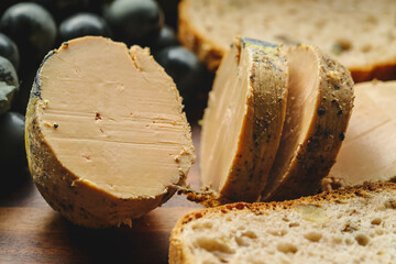 Close up of goose liver or foie gras, for a festive celebrate concept