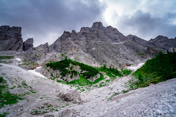 Hiking to the Rotwand Meadows in  South Tyrol.