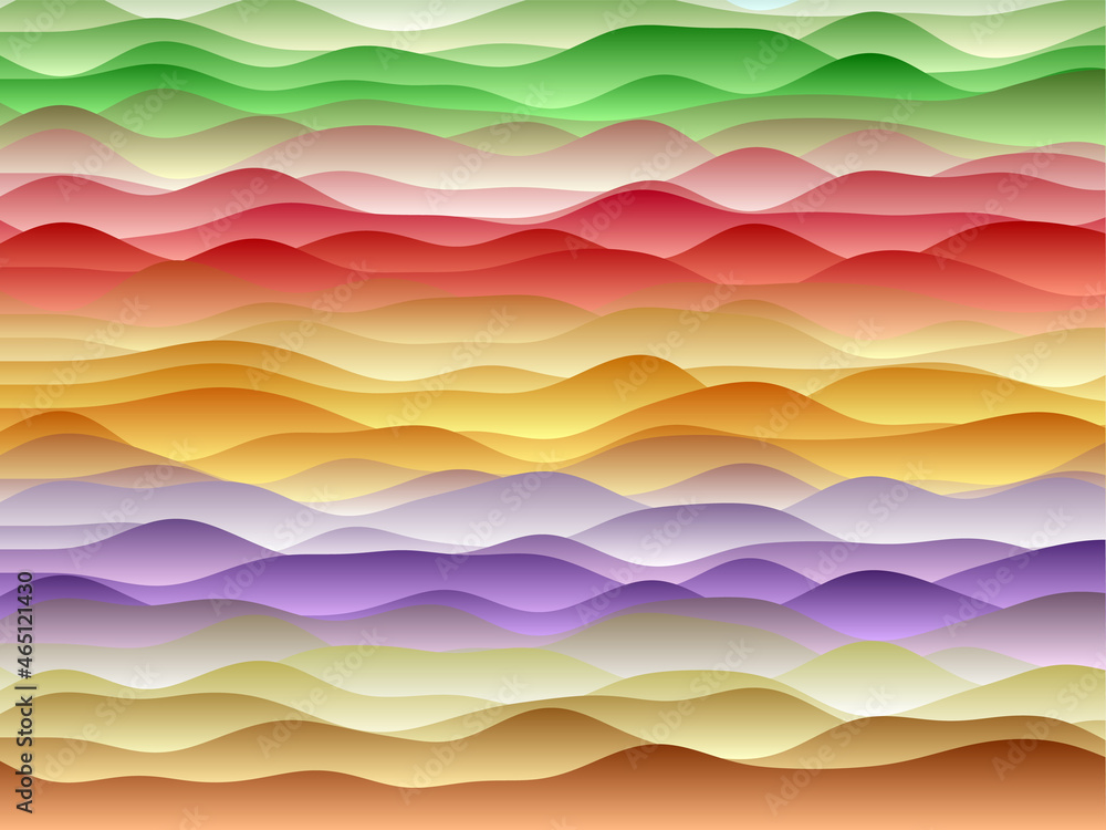 Poster abstract curves background. smooth curves with gradients in multicolored colors. amazing vector illu
