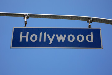 Obraz premium Straßenschild / Ortsschild - Hollywood