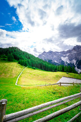 Hiking to the Rotwand Meadows in  South Tyrol.