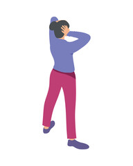 stressed woman standing