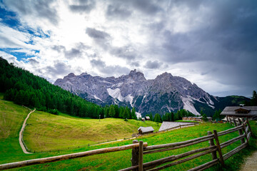 Hiking to the Rotwand Meadows in  South Tyrol.