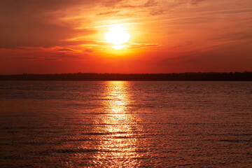 Senset time on the sea. Beautiful time on the sea.