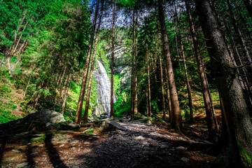 Pojer Waterfall in Valle Aurina in South Tyrol