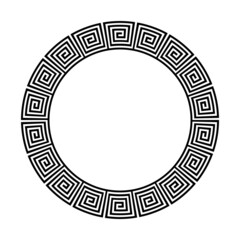 Ornament with greek meander motif for decorative circle frame.