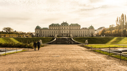 Belvedere Palace in baroque style consisting of two parts on Landstrasse, Vienna, Austria