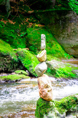 Hiking through the Valley of the Snakes near Fattendorf in the Bavarian Forrest.
