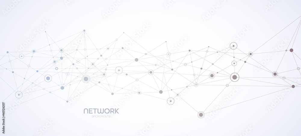 Poster Connection background. Network concept with dots and lines. Vector illustration