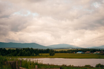 lake and mountains