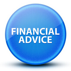 Financial Advice eyeball glossy elegant blue round button abstract