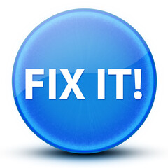 Fix It! eyeball glossy elegant blue round button abstract