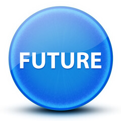 Future eyeball glossy elegant blue round button abstract
